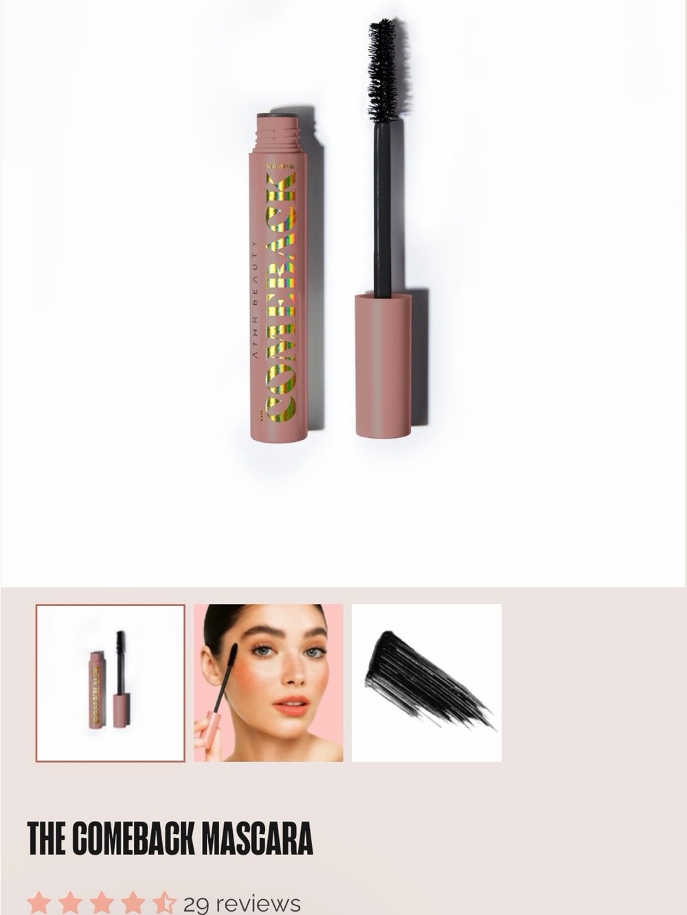 Āthr Beauty Come Back Mascara  BLACK Full Size $28